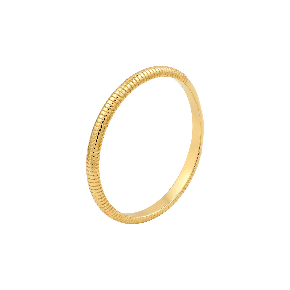 14Kt Yellow Gold Ribbed Band Ring