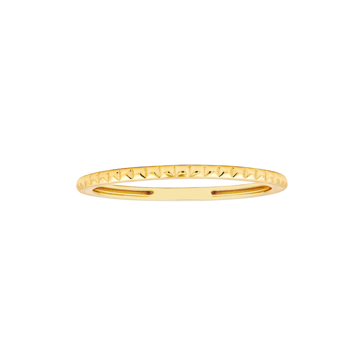 14Kt Yellow Gold Facet Cut Out Band Ring