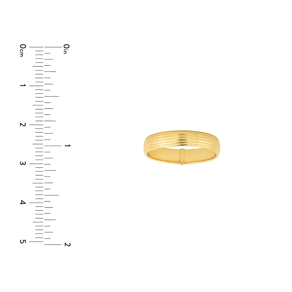 14Kt Yellow Gold 4mm Multi Line Tube Ring