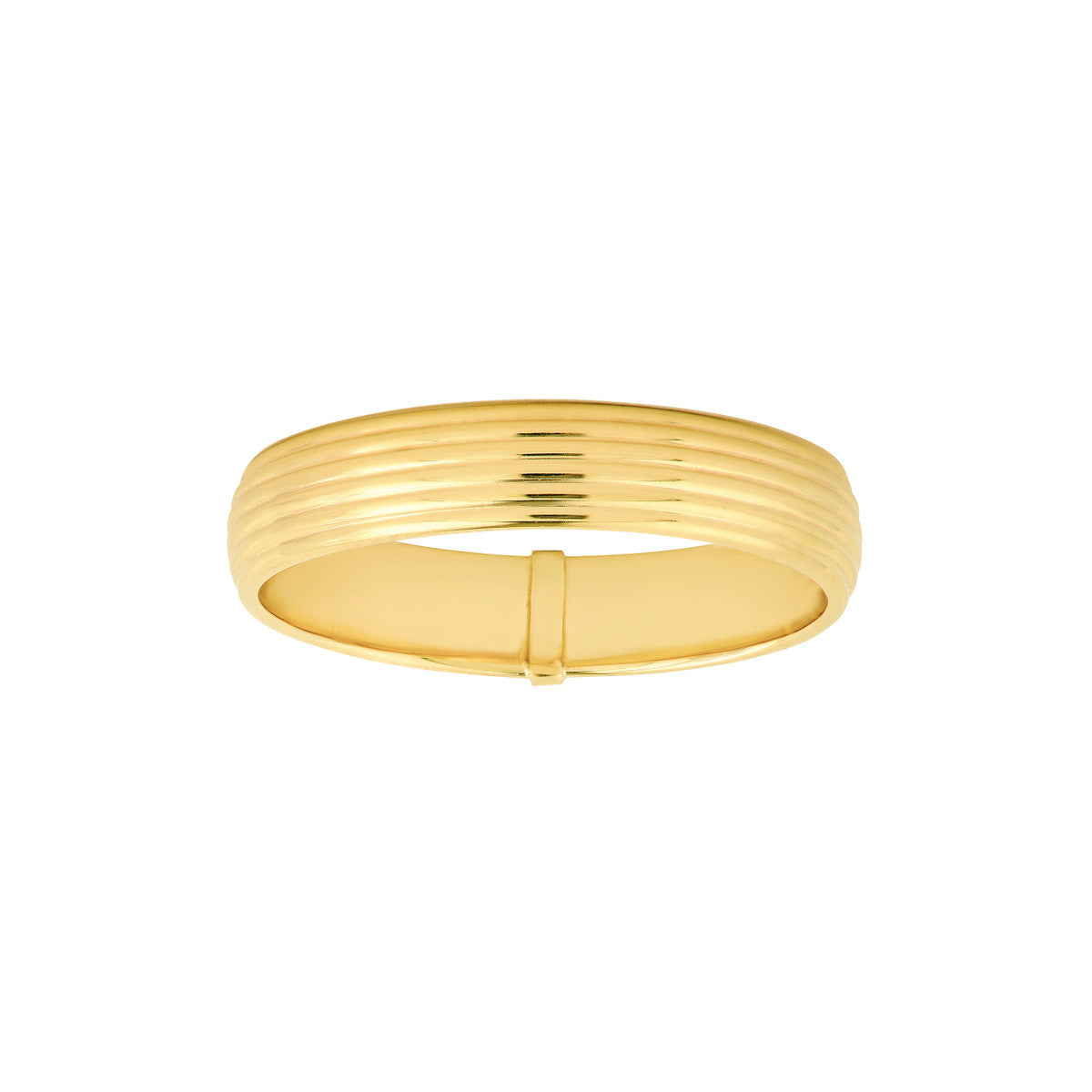 14Kt Yellow Gold 4mm Multi Line Tube Ring