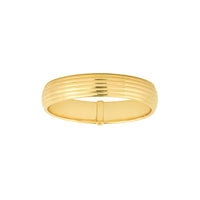 14Kt Yellow Gold 4mm Multi Line Tube Ring