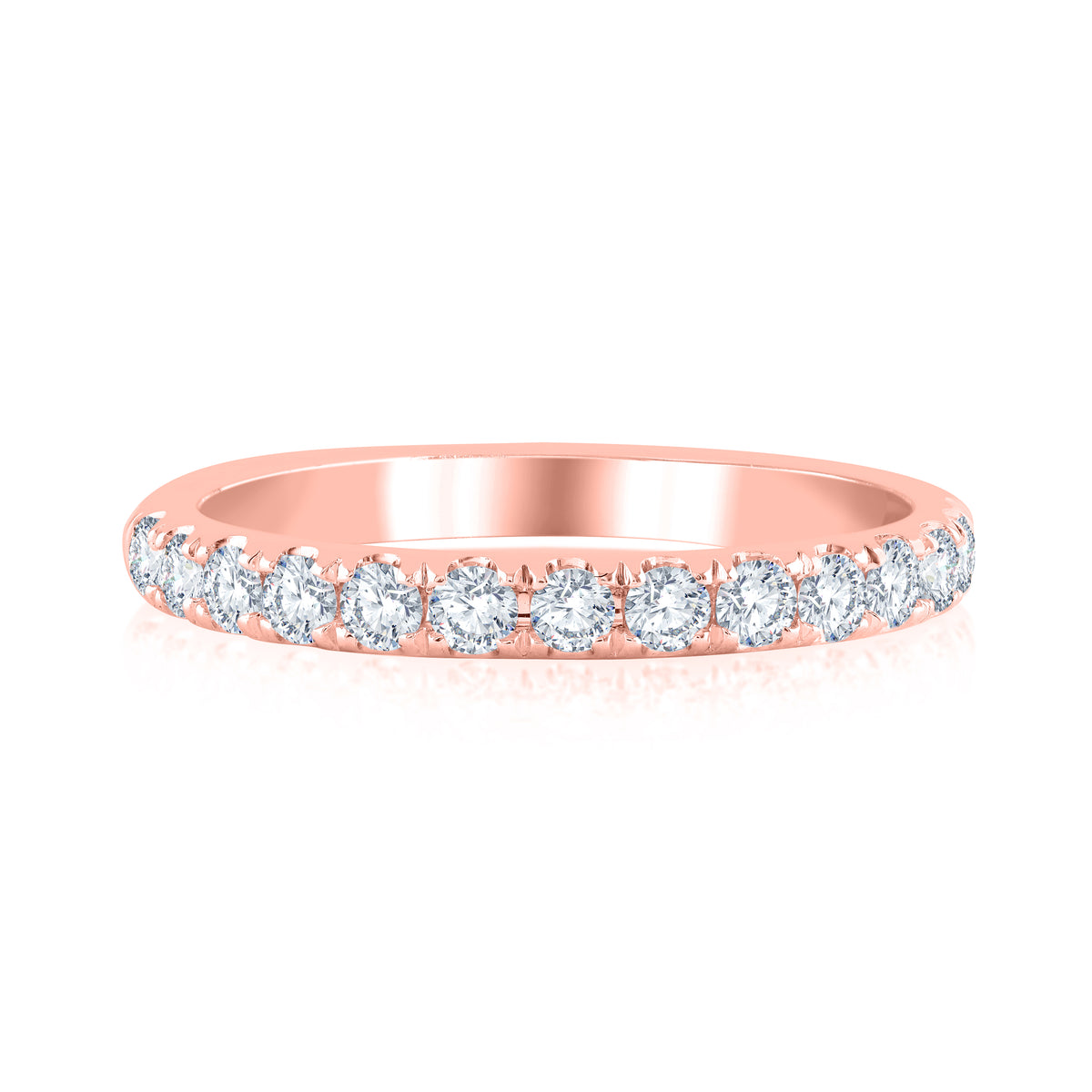 14Kt Rose Gold 1.33 Round Center Natural Diamond Engagement Set