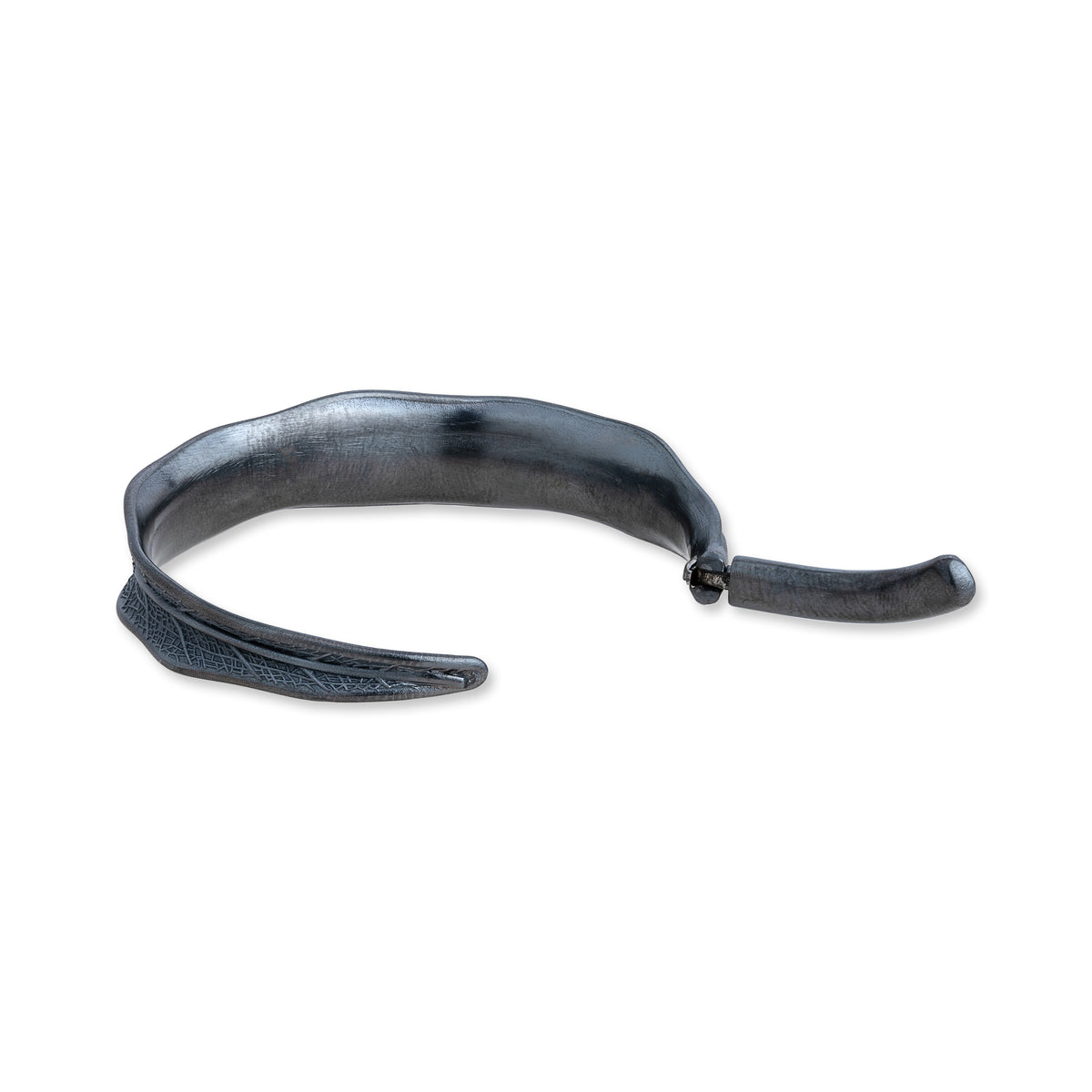 Lika Behar Oxidized Sterling Silver Diamond "Willow" Open Cuff Bracelet