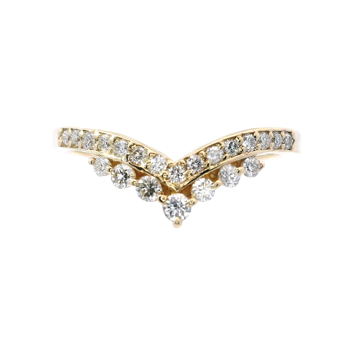 14Kt Yellow Gold Two-Row Natural Diamond Tiara Band