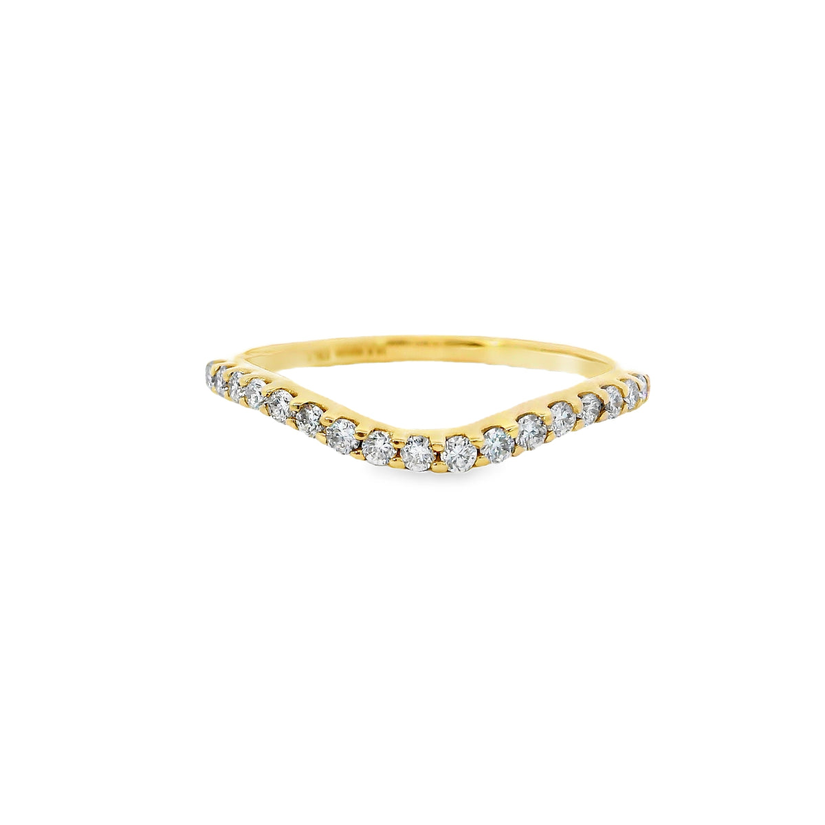 14Kt Yellow Gold Curved 0.34cttw Natural Diamond Anniversary Band