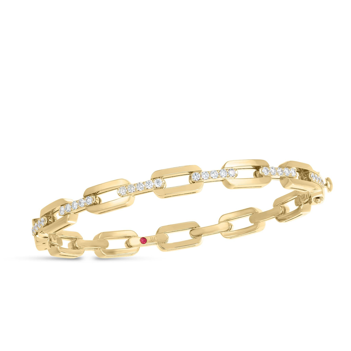 Roberto Coin 18Kt Yellow Gold Navarra 0.67cttw Natural Diamond Bangle Bracelet