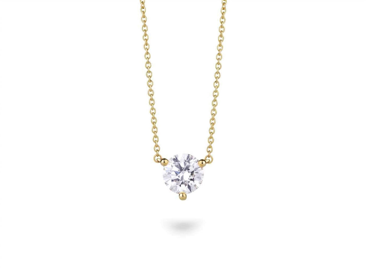 14Kt Yellow Gold Solitaire Pendant With 1.00cttw Lab-Grown Diamonds