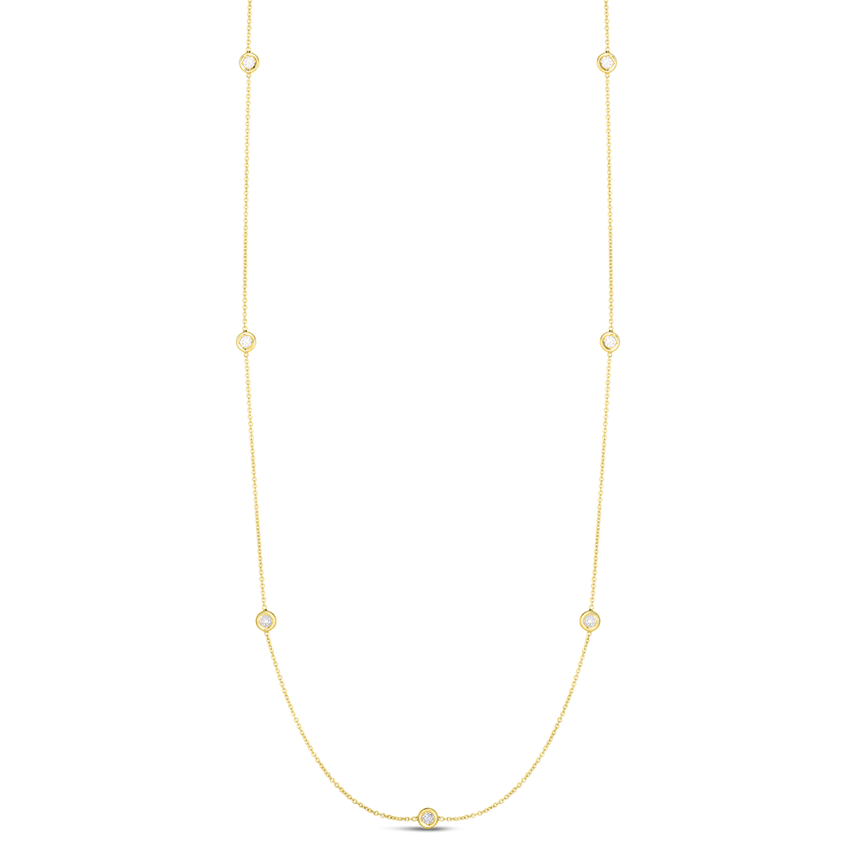 Roberto Coin 18Kt Yellow Gold Diamonds By The Inch Necklace
