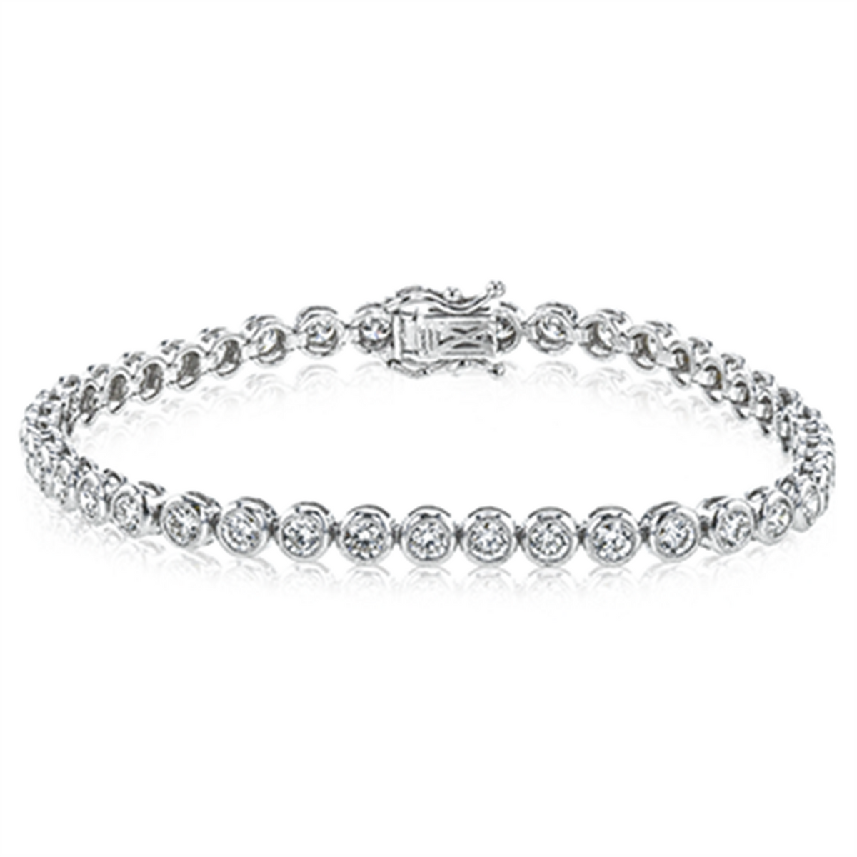 Simon G.  18Kt White Gold 4.00cttw Natural Diamond Tennis Bracelet