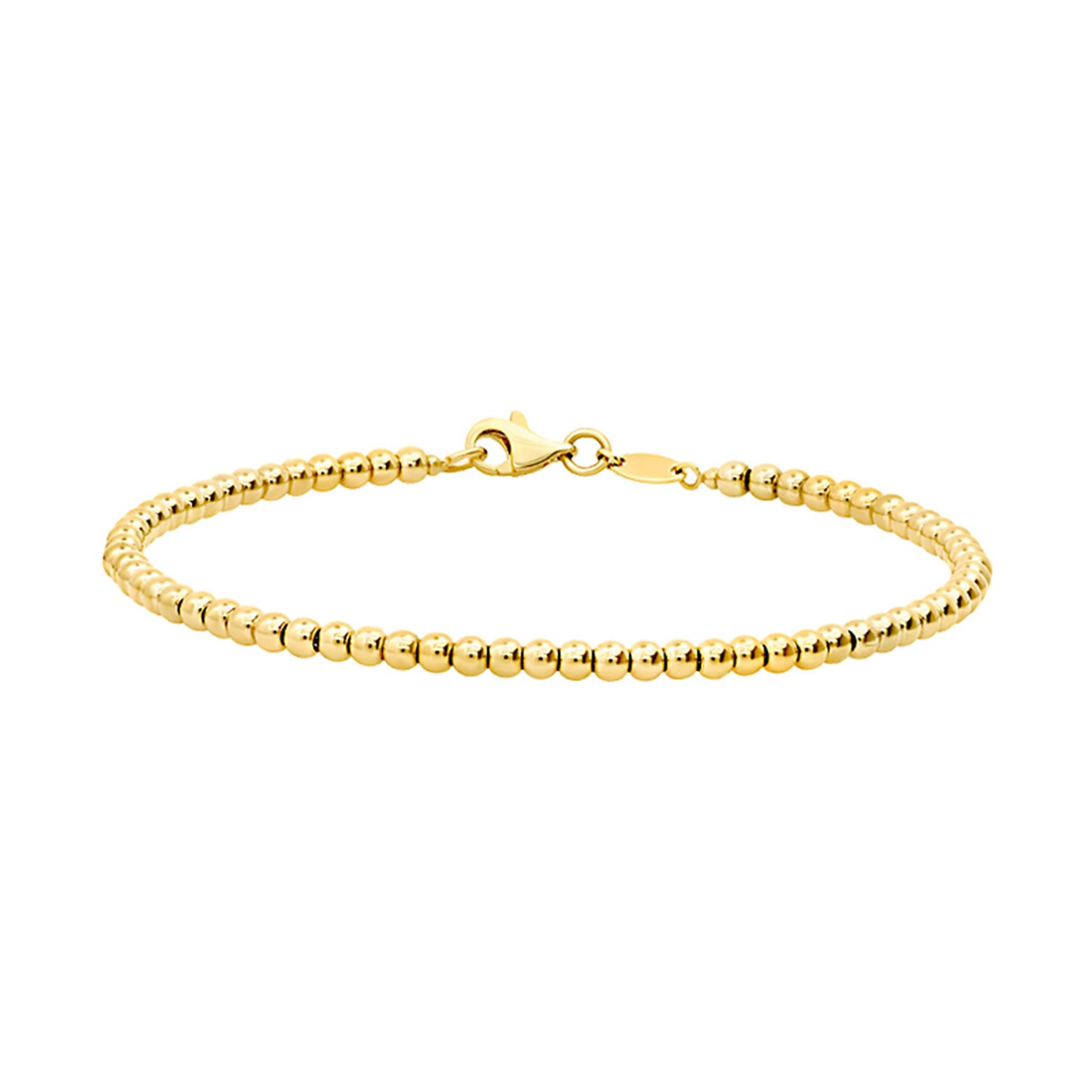 14Kt Yellow Gold 3mm Bead Bracelet