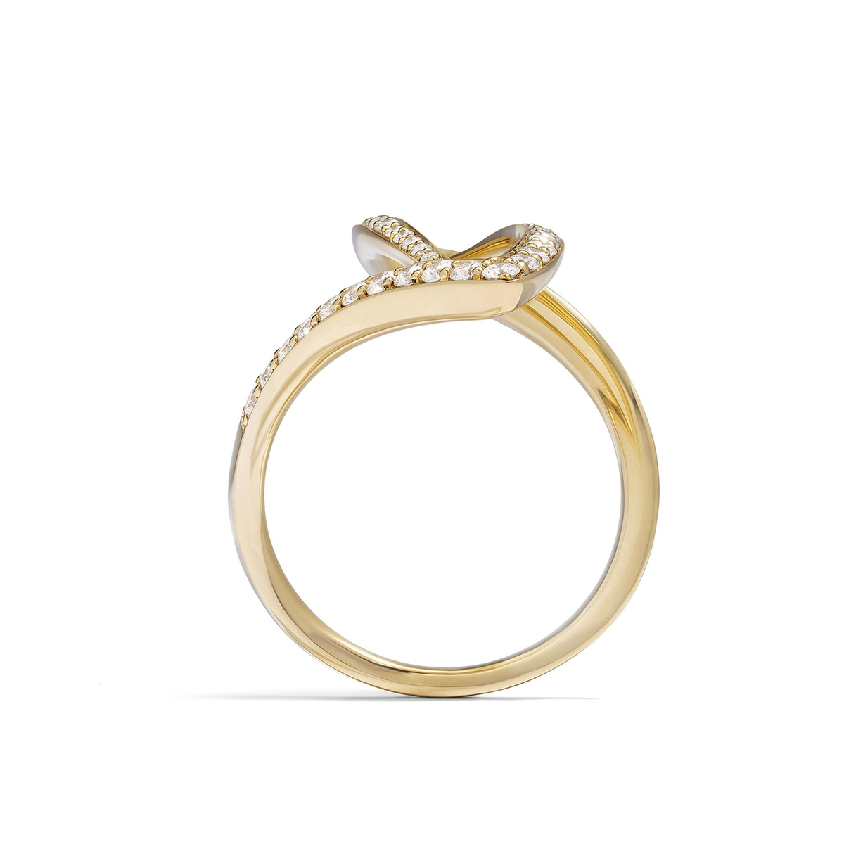 Lasker Couture 18Kt Yellow Gold Duchess Seamless Flow Ring with .75cttw Natural Diamonds