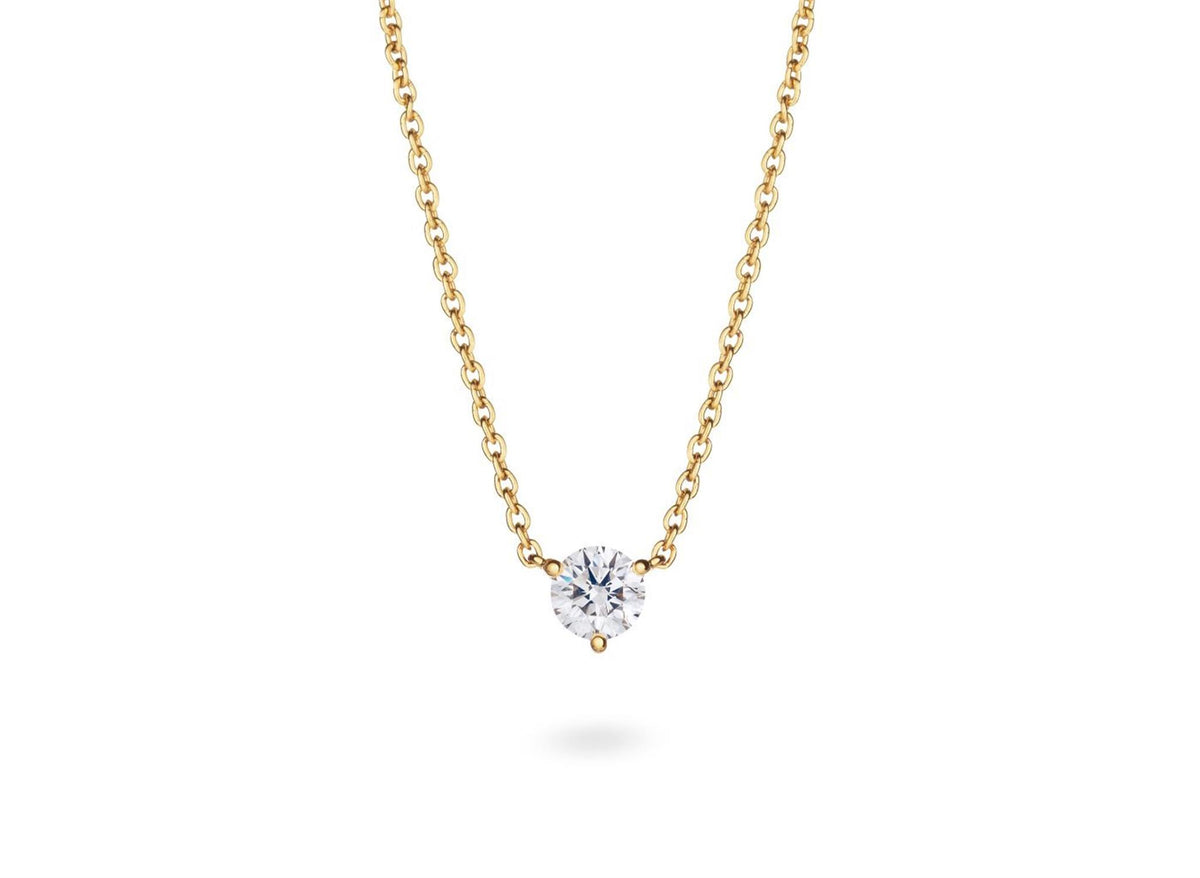14Kt Yellow Gold Solitaire Pendant With 0.50cttw Lab-Grown Diamonds