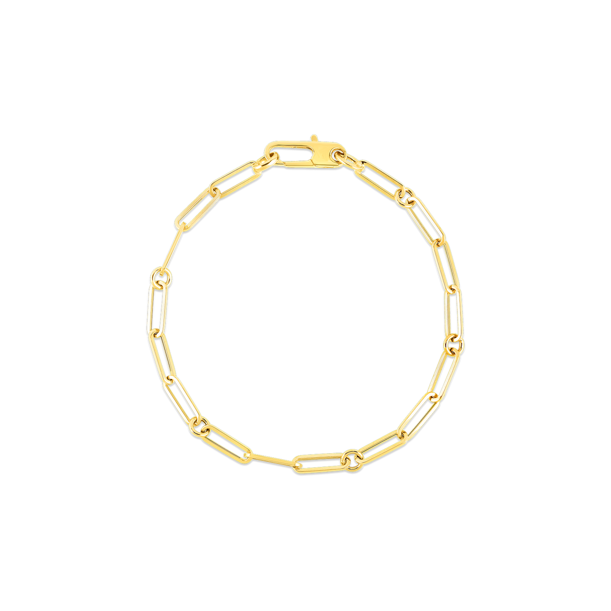 Roberto Coin 18Kt Yellow Gold Alternating Round & Paperclip Link Bracelet