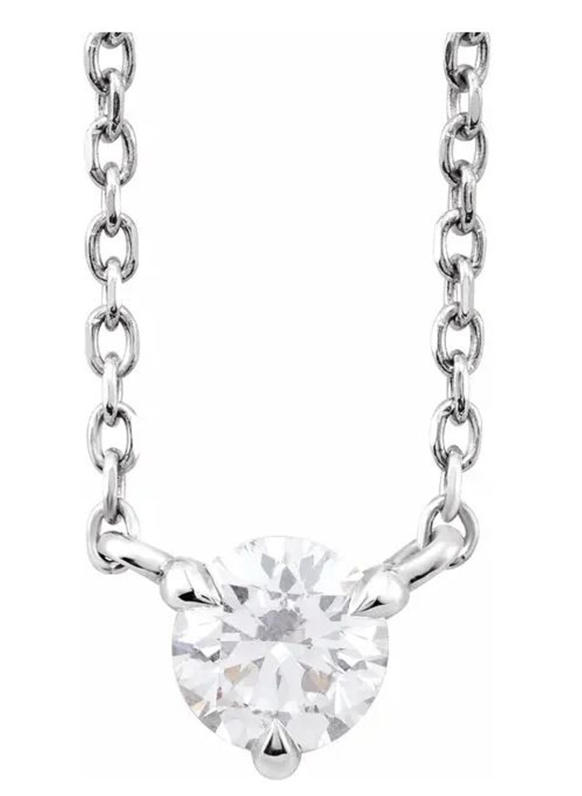 14Kt White Gold Stainary Solitaire Pendant with .24cttw Natural Diamond