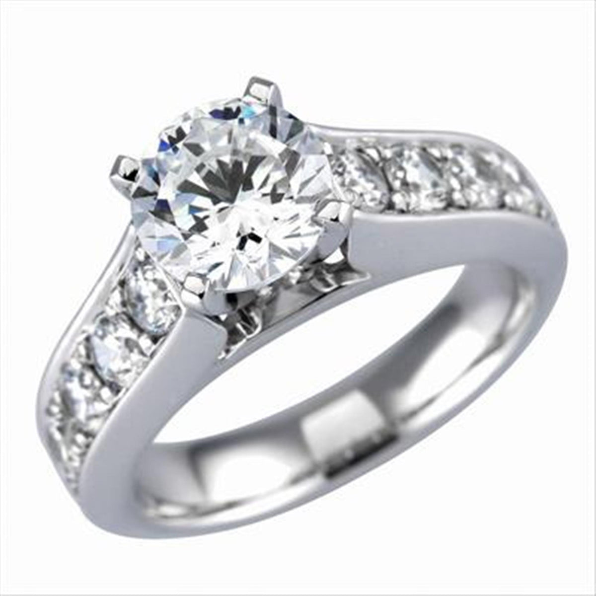 18Kt White Gold Engagement Ring Mounting With 0.82cttw Natural Diamonds