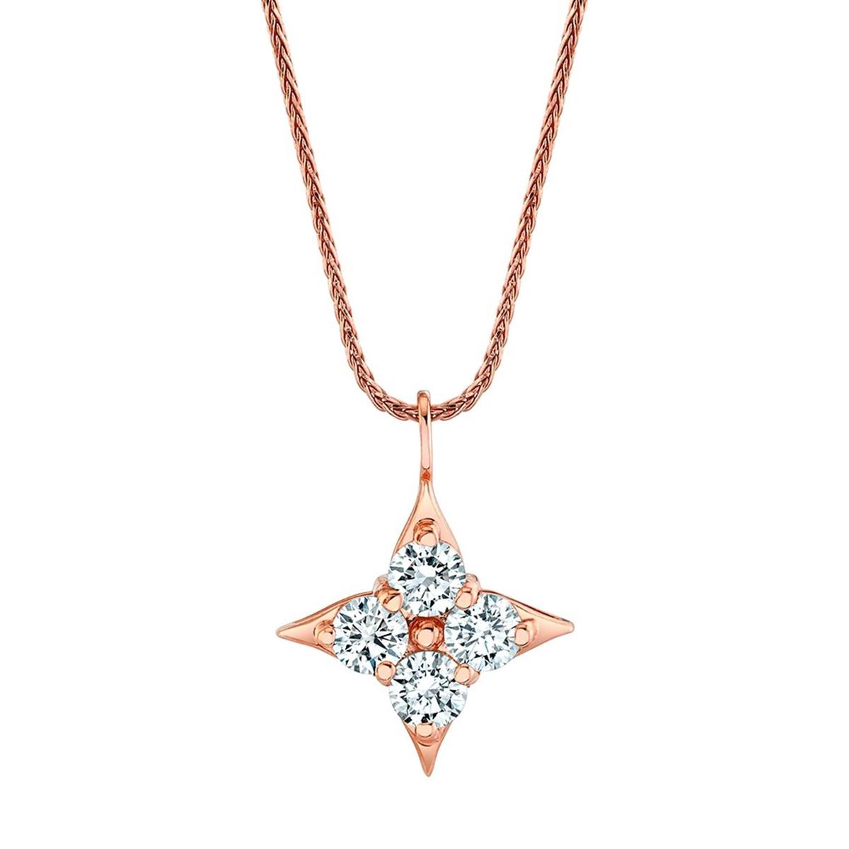 Star of Hope 14Kt Rose Gold 1.20cttw Natural Diamond Pendant