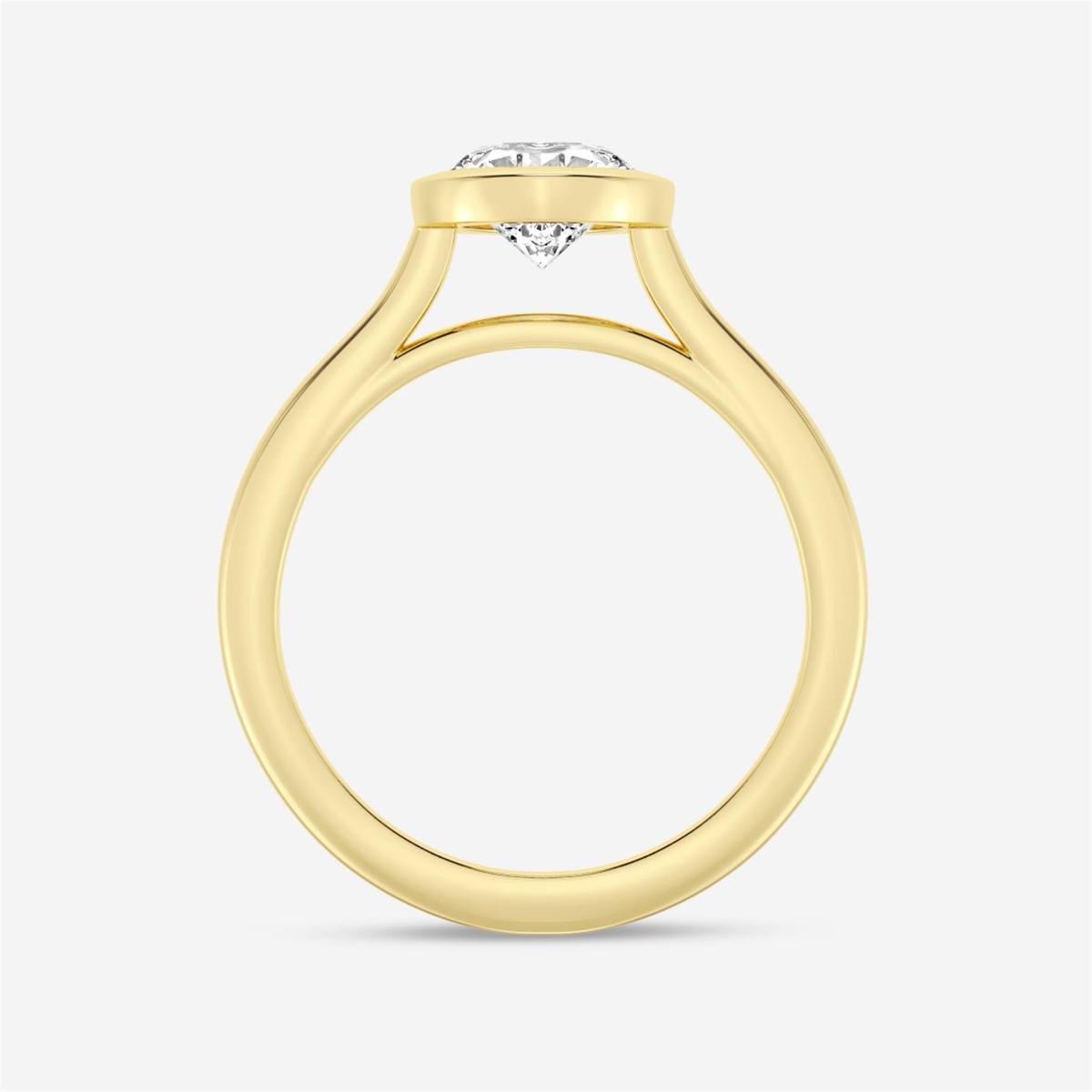 14Kt Yellow Gold Bezel-Set 2.01ct Oval Center Natural Diamond Engagement Ring