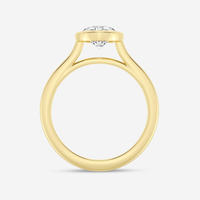 14Kt Yellow Gold Bezel-Set 2.01ct Oval Center Natural Diamond Engagement Ring