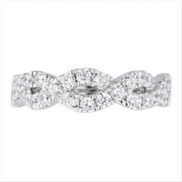 18Kt White Gold Stackable Infinity Twist Diamond Wedding Band