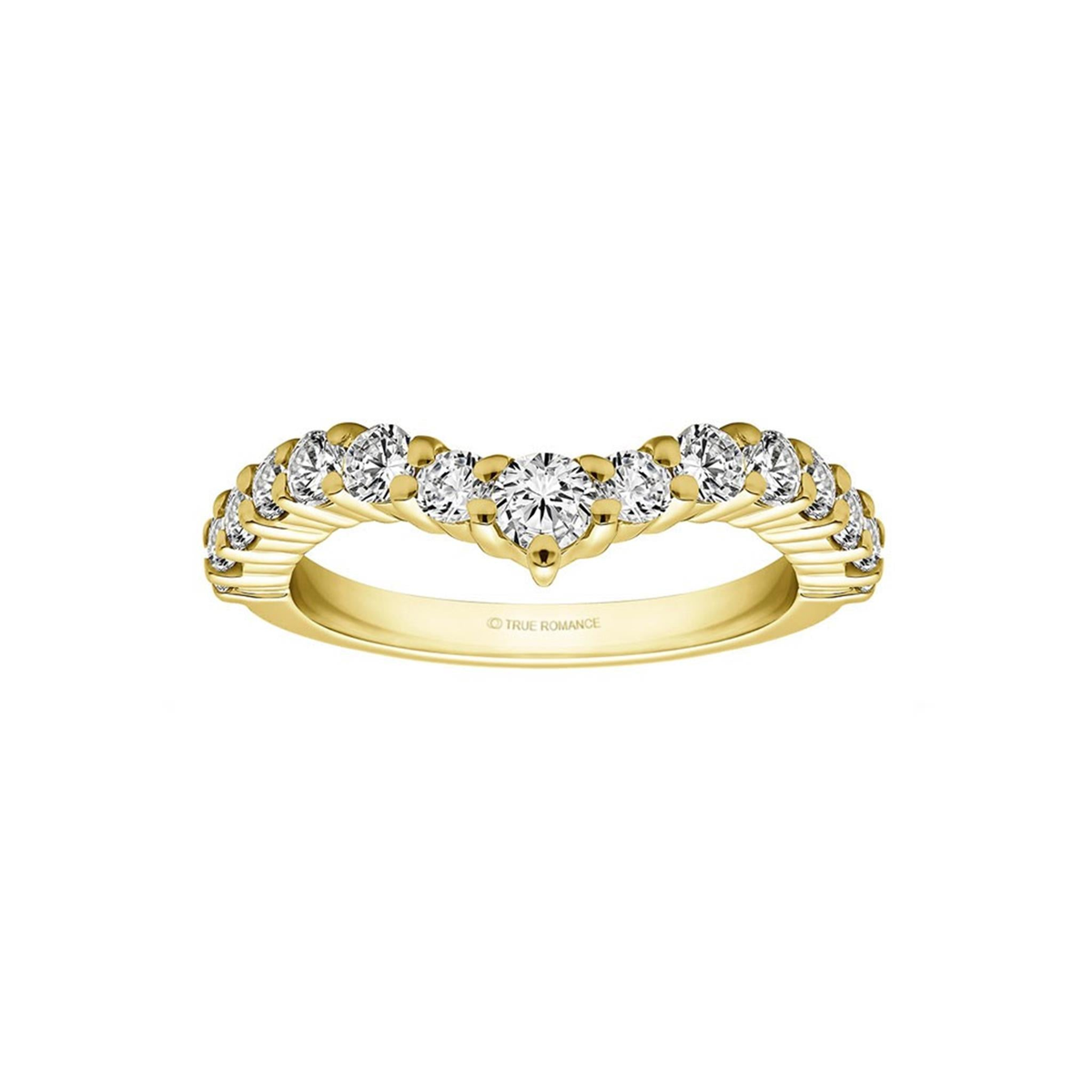 14Kt Yellow Gold Prong Set Wedding Ring with .84cttw Natural Diamonds