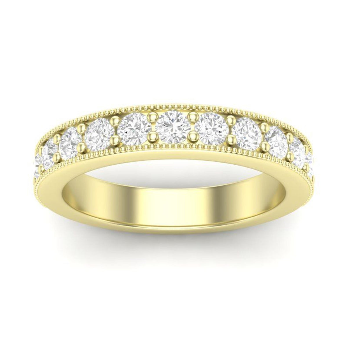 14Kt Yellow Gold Vintage Inspired Ring With .75cttw Natural Diamonds