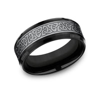 FORGE Grey Tantalum & Black Titanium 'The Galway' Wedding Band