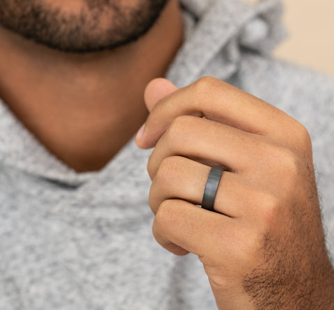 Tantalum Grey "The Watchman" Wedding Band