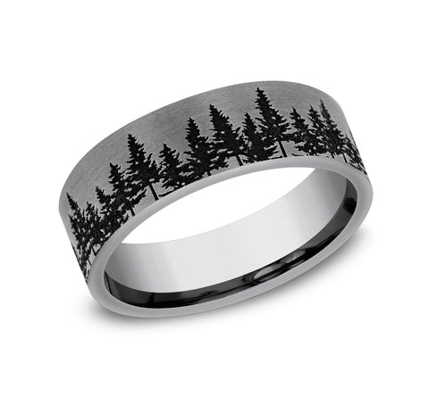 Brook & Branch Grey Tantalum 'The Evergreen' Wedding Band