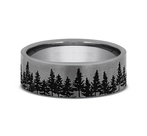 Brook & Branch Grey Tantalum 'The Evergreen' Wedding Band
