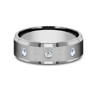 Tungsten 'The Reagan' Comfort Fit Diamond Wedding Band