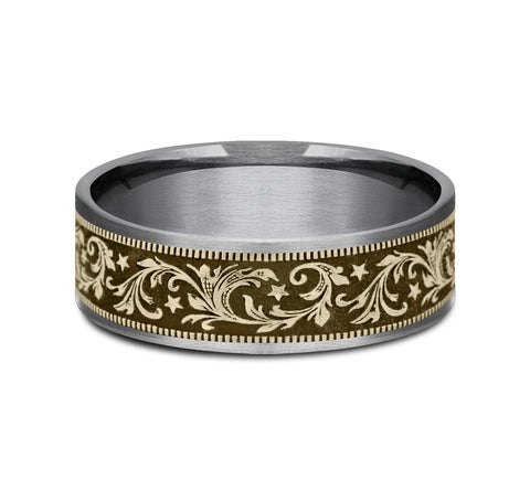 Brook & Branch Grey Tantalum & 14Kt Yellow Gold 'The Spur' Wedding Band