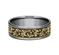 Brook & Branch Grey Tantalum & 14Kt Yellow Gold 'The Spur' Wedding Band