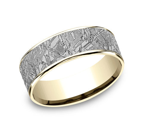 Ammara Stone 14Kt Yellow Gold & Grey Tantalum 'The Gibeon' Wedding Band