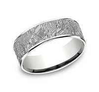 Ammara Stone 14Kt White Gold & Grey Tantalum 'The Gibeon' Wedding Band