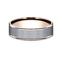 Ammara Stone 14Kt Rose Gold & Grey Tantalum 'The Rembrandt' Wedding Band
