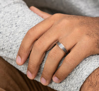 Ammara Stone 14Kt Rose Gold & Grey Tantalum 'The Rembrandt' Wedding Band