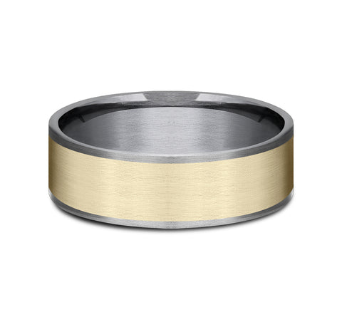Ammara Stone Grey Tantalum & 14Kt Yellow Gold 'The Rembrandt' Wedding Band