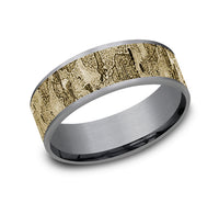 Ammara Stone Grey Tantalum & 14Kt Yellow Gold 'The Demo' Wedding Band