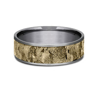 Ammara Stone Grey Tantalum & 14Kt Yellow Gold 'The Demo' Wedding Band