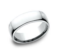 14Kt White Gold Euro Comfort-Fit 7.5mm Wedding Band
