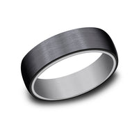 6.5mm Grey Tantalum & Black Titanium 'The Baron' Wedding Band