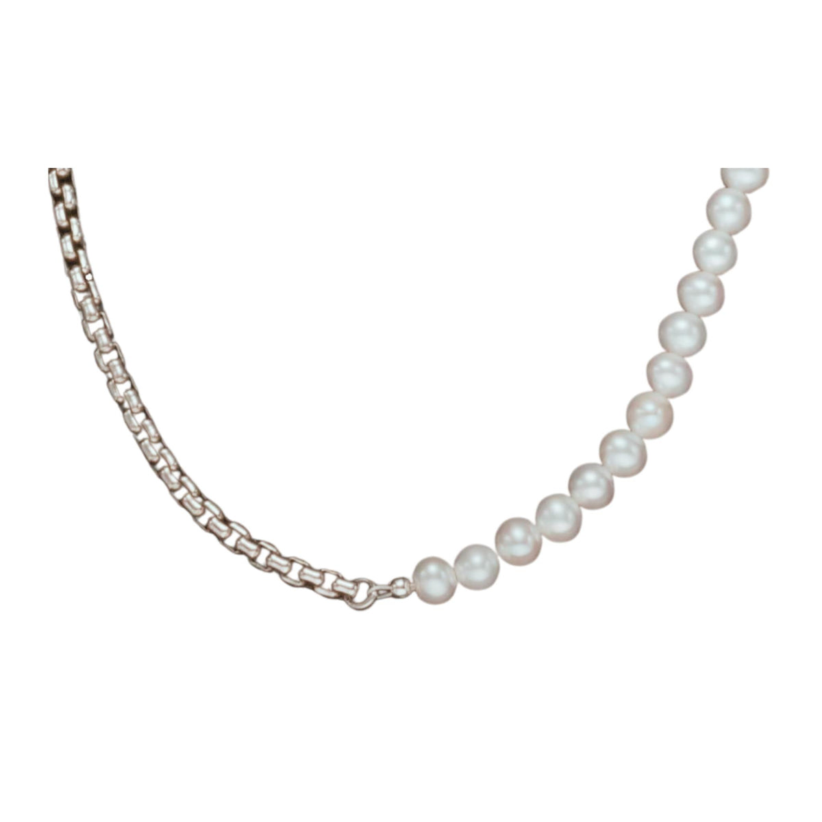 William Henry - 'Frost Line' 22" Sterling Silver and Pearl Necklace