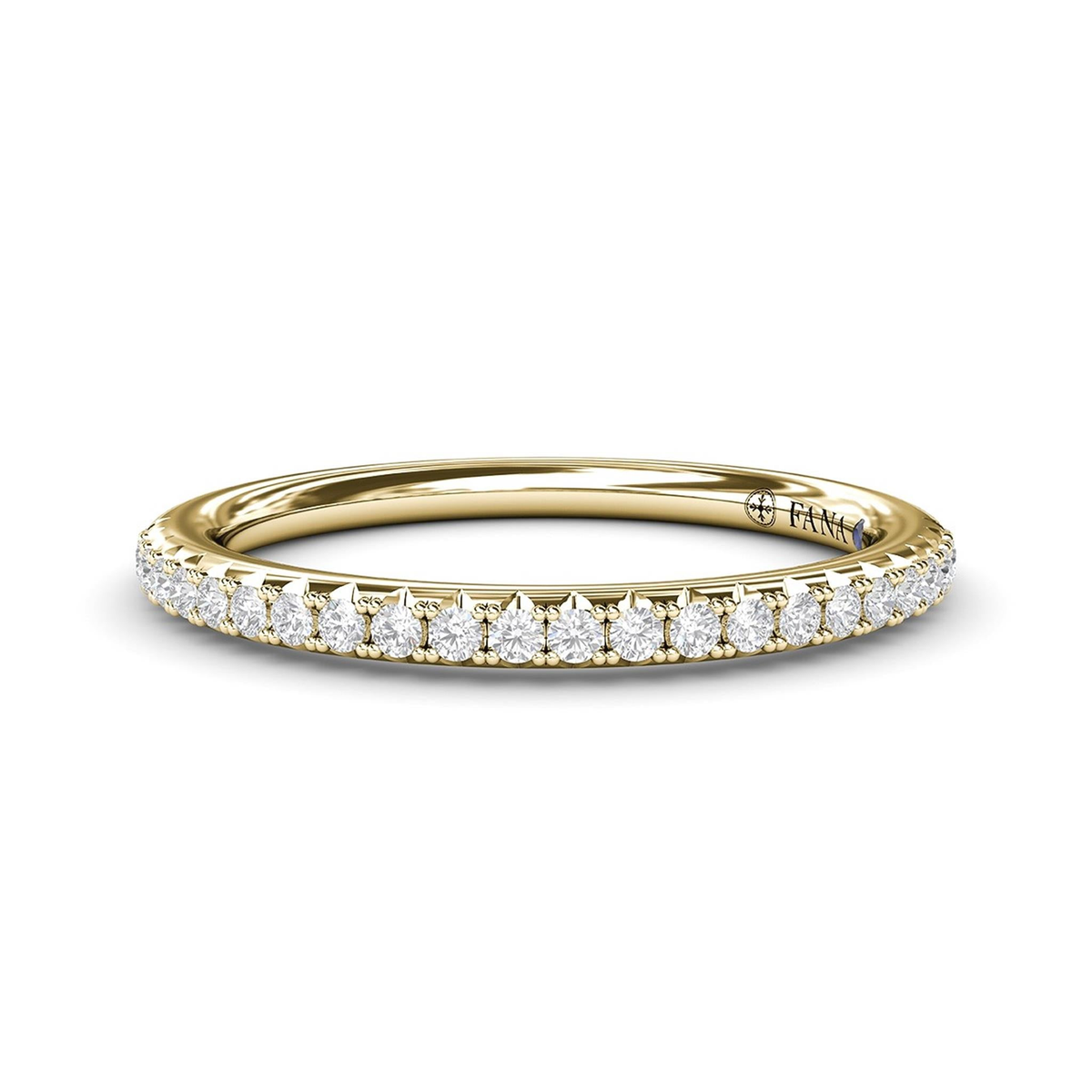 FANA 14Kt Yellow Gold Prong-Set 0.20cttw Natural Diamonds Anniversary Band