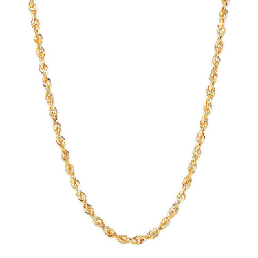 14Kt Yellow Gold 1.6mm 18" Glitter Rope Necklace
