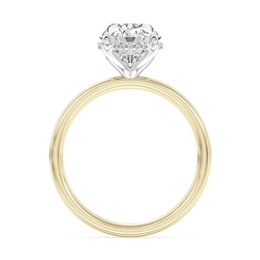 Lasker Big Rocks Lab-Grown Diamond Collection Hidden Halo Ring in 14Kt Yellow Gold with 2.50ct Oval Center Diamond and .11cttw Accent Lab-Grown Diamonds. The sales of lab-grown diamonds are final after 30 days. Lab-grown diamonds and lab-grown diamond