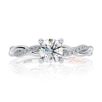 A.Jaffe Twist Pave Engagement Ring in 14K White Gold