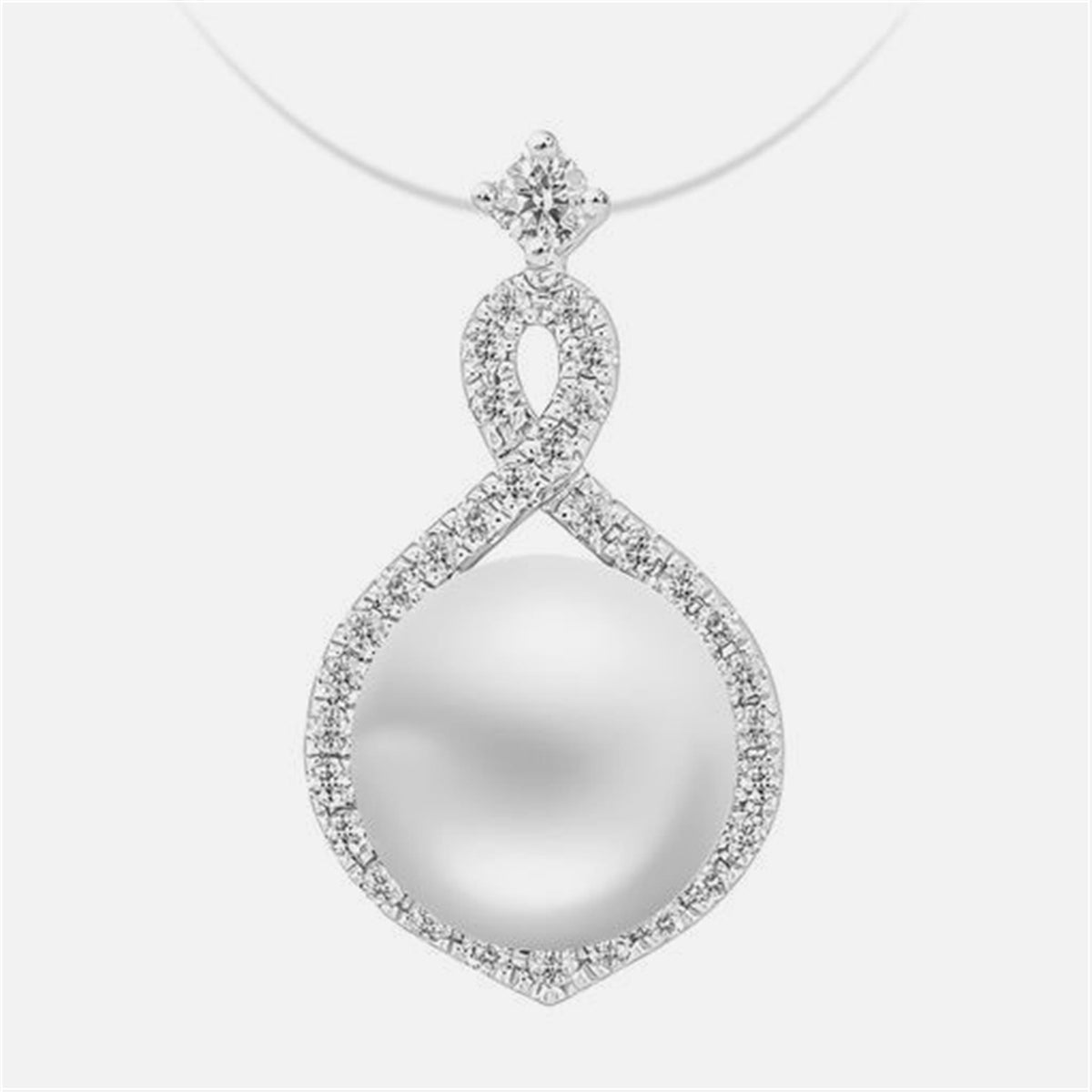14Kt White Gold Pendant With 9mm Akoya Cultured Pearl