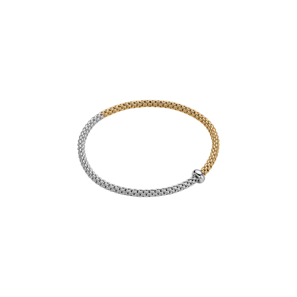 FOPE 18Kt Yellow & White Italian Gold PRIMA Flex-It Bracelet