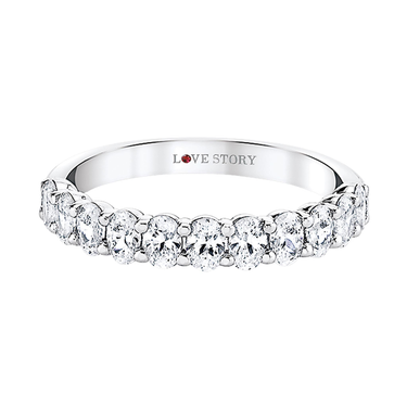 14Kt White Gold Oval Buttercup Prong Set Band