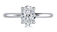 A. Jaffe Oval Hidden Halo Engagement Ring Mounting in 14K White Gold